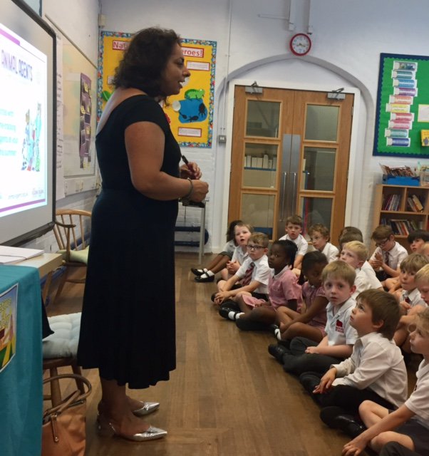 Saloni from <a href="/RBWM_Libraries/">RBWM Library Service</a> came in to launch this year's Summer Reading Challenge which begins July 14th! #SummerReadingChallenge #library