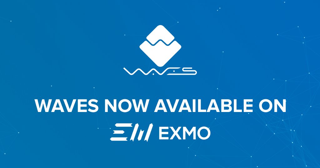 coinspectator's tweet photo. EXMO exchange adds WAVES https://t.co/YXZ4TNjMBK #crypto #Cryptocurrency #Blockchain #Exchan... https://t.co/Pc8e1cbGqM