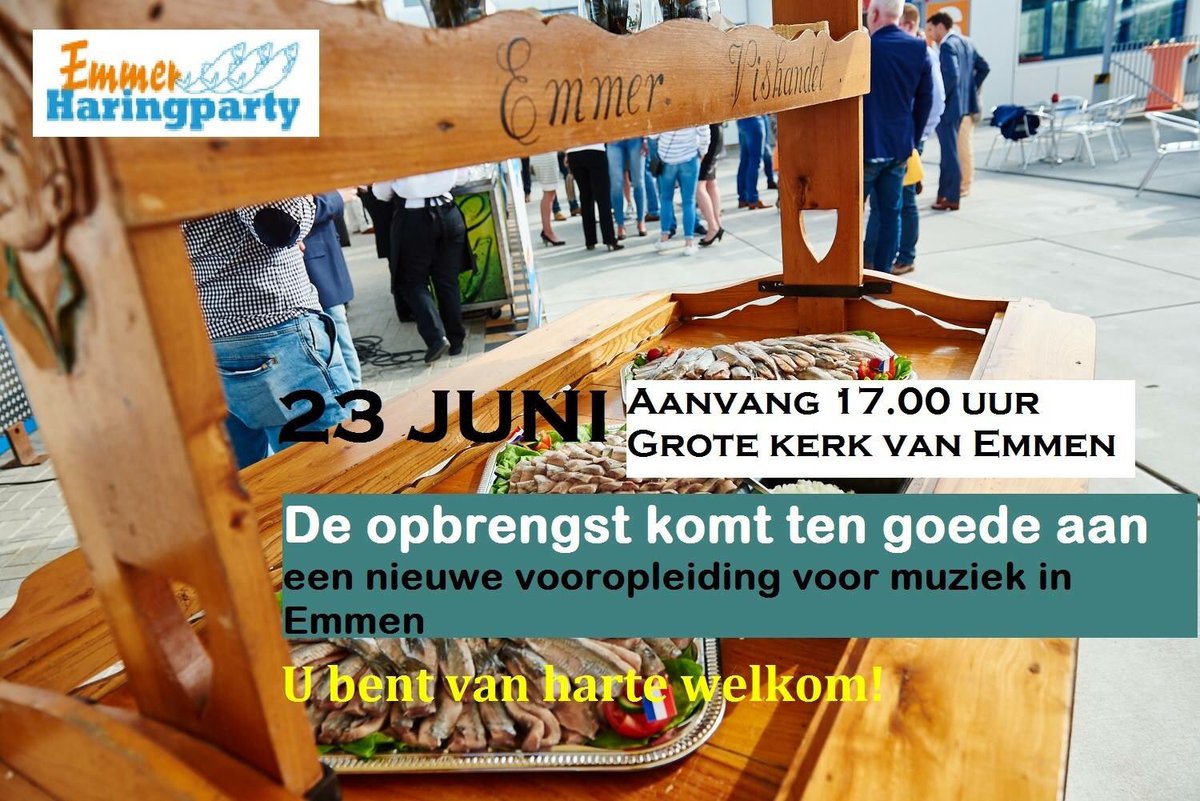 Komt u vanmiddag ook naar de Emmer Haringparty? Nog geen kaartje? Aan de deur zijn ze ook te koop! emmerharingparty.nl #haringparty