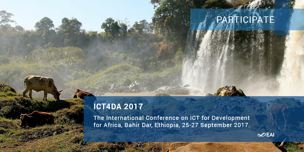 EAI_Social's tweet photo. Do not miss a chance to submit your paper to the #ICT4DA2017 workshops! #ICT in developing countries https://t.co/gN4A2EVzC6