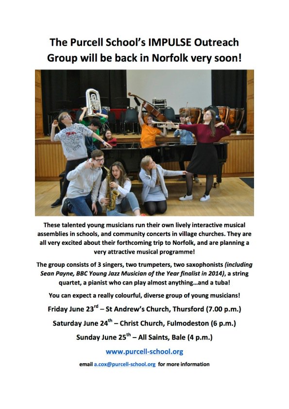 Talented musicians from <a href="/PurcellSchool/">The Purcell School for Young Musicians</a> are back in #Norfolk, inspiring young people to engage in all aspects of music <a href="/PurcellOutreach/">Purcell Outreach</a>