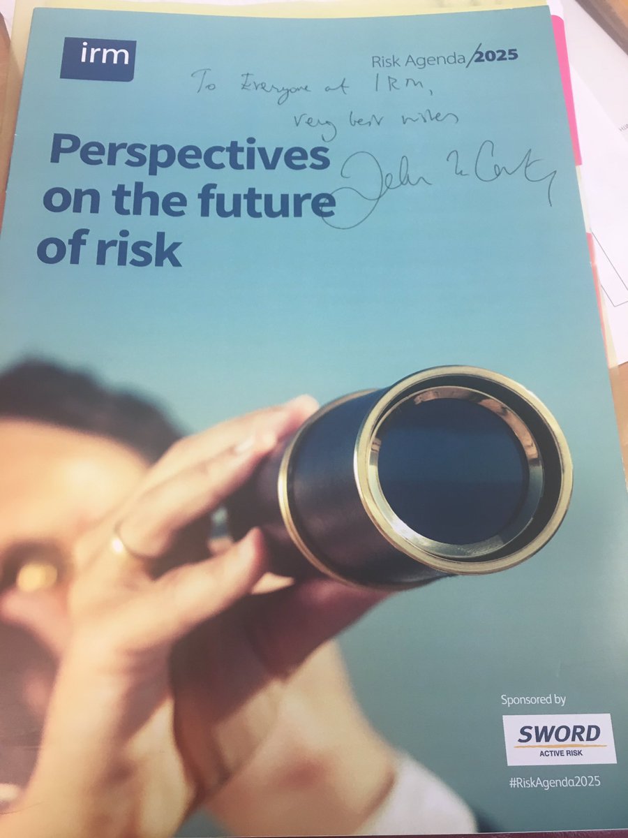 A signed #riskagenda2025 by John McCarthy former hostage from yesterday's <a href="/ActiveRisk/">NOPAT</a> conference @ianlivsey #risk