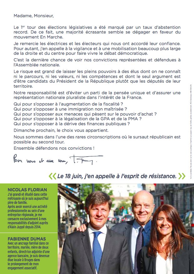 NicolasFlorian_'s tweet photo. Le #18juin le choix vous appartient. Nous sommes dans l’une des rares circonscriptions où le sursaut républicain est possible #circo3301 https://t.co/33FiAkYY4Z