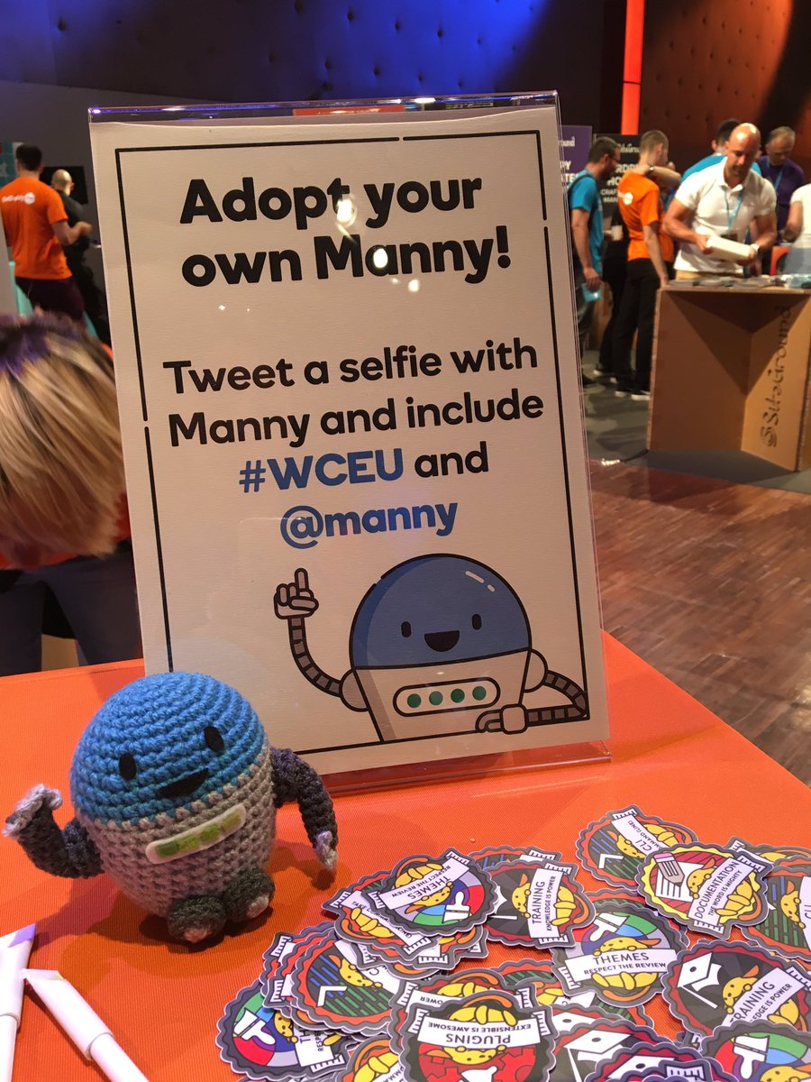 i_cirkovic's tweet photo. Adopt @manny at @GoDaddy booth #wceu :) https://t.co/YFgK6xz8kD