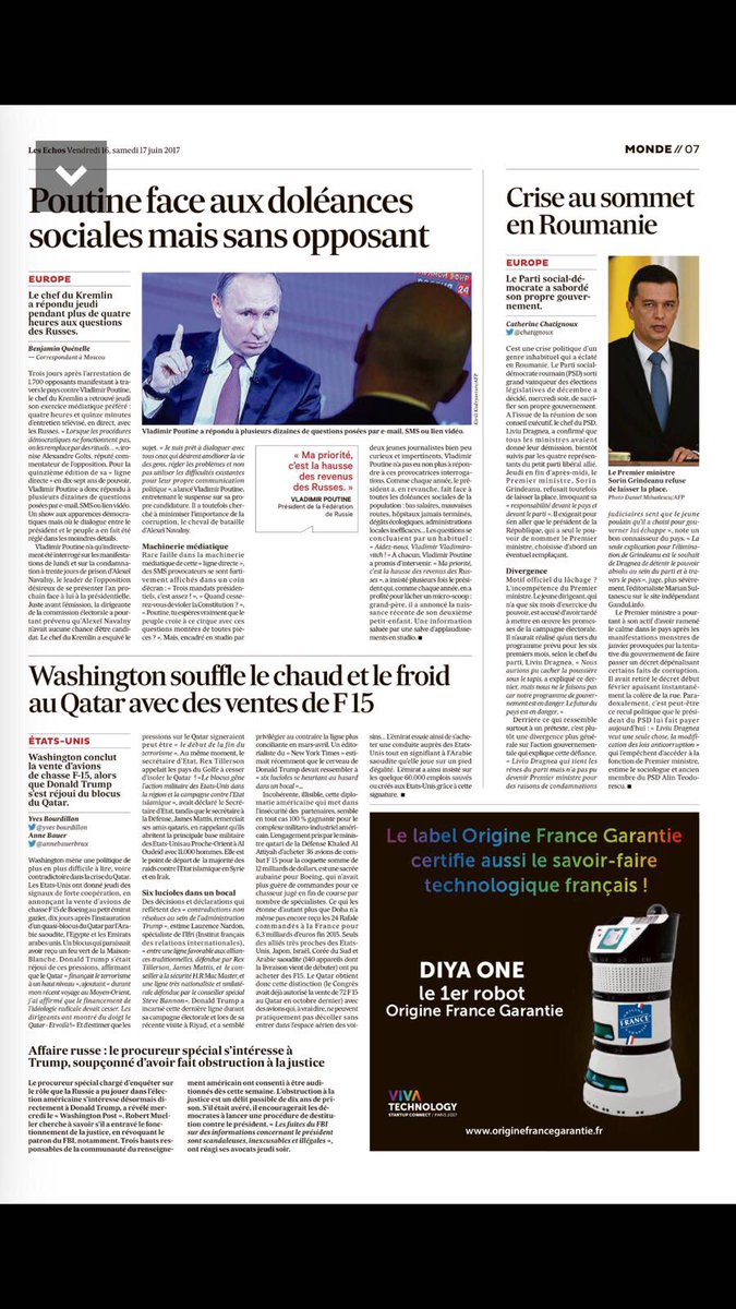 Certif_OFG's tweet photo. Dans le journal @LesEchos de ce jour, une belle publicité pour le #Label_OFG avec @Diya_One le 1er robot 100% français ! #VivaTech2017 https://t.co/H2sJfGVZVT