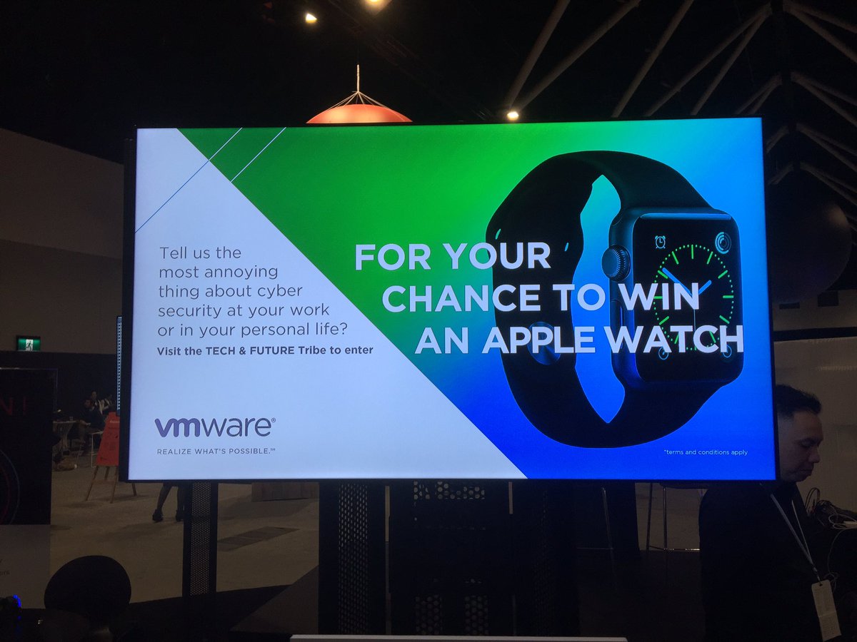 jacquijean's tweet photo. If you're at #TEDxSydney come by the tech and future tribe to win an Apple Watch @VMwareAU https://t.co/tfYrDkmMC7
