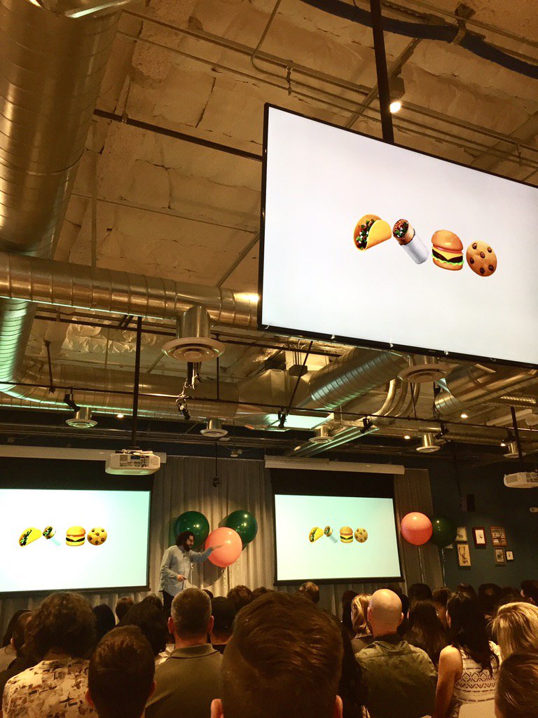 state_flower's tweet photo. .@pablo_stanley's use of emojis to discuss fear, vulnerability &amp; compassion is on point! #wearevectors #SFDW2017 https://t.co/9RM5LDENjU