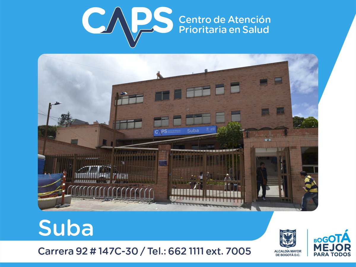 SectorSalud's tweet photo. Acude al CAPS Suba en la Cra 92 #147C-30 en la localidad @ALCALDIASUBA11 #CAPSParaTodos https://t.co/0DGfnpf897