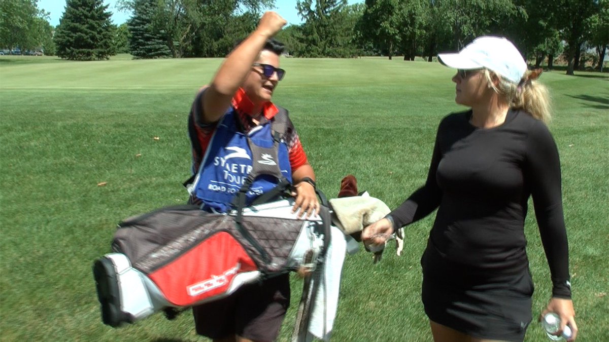 nowdecatur's tweet photo. @ROAD2LPGA pro @ShannonTFish keeps her practice rounds fresh with the ultimate weapon, her Caddy Hype Woman. (Video) https://t.co/XVYu2cpVT8 https://t.co/qiy3yCJgha