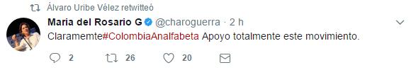 efrapotter's tweet photo. Porq con una #ColombiaAnalfabeta el uribismo triunfará
Por eso apoya este movimiento.
Decir #ColombiaAnalfabeta es lo mismo q decir Uribista https://t.co/KQIbgwhdED