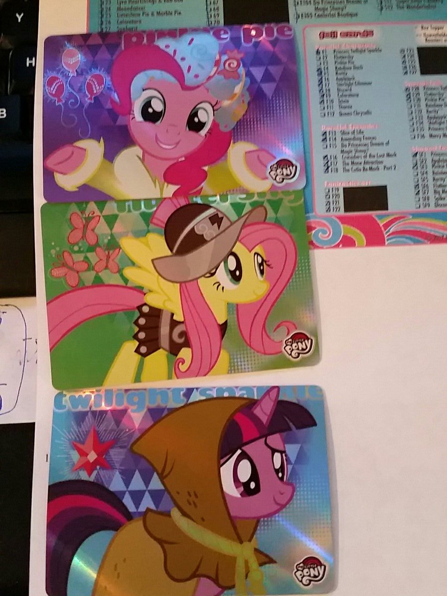 TrishForstner's tweet photo. Any friends here collect the #enterplay my little pony cards? The promo cards are starting to appear! https://t.co/4tB3soNv1L