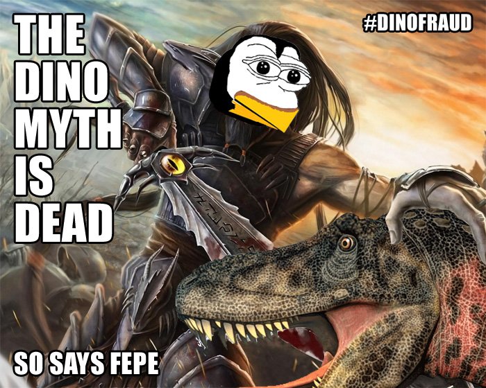 tygorton's tweet photo. Sorry... your tiny dino arms are no match for the long arm of #FEPE #DinoFraud https://t.co/gHg2TUvIQj