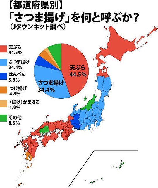 この食べ物 何て呼ぶ さつま揚げ 天ぷら が2巨頭という結果が出るも Tlはわりとばらつきが出ることに Togetter この食べ物 何て呼ぶ さつま揚げ 天ぷら が2巨頭という結果が出るも Tlはわりとばらつきが出ることに Togetter