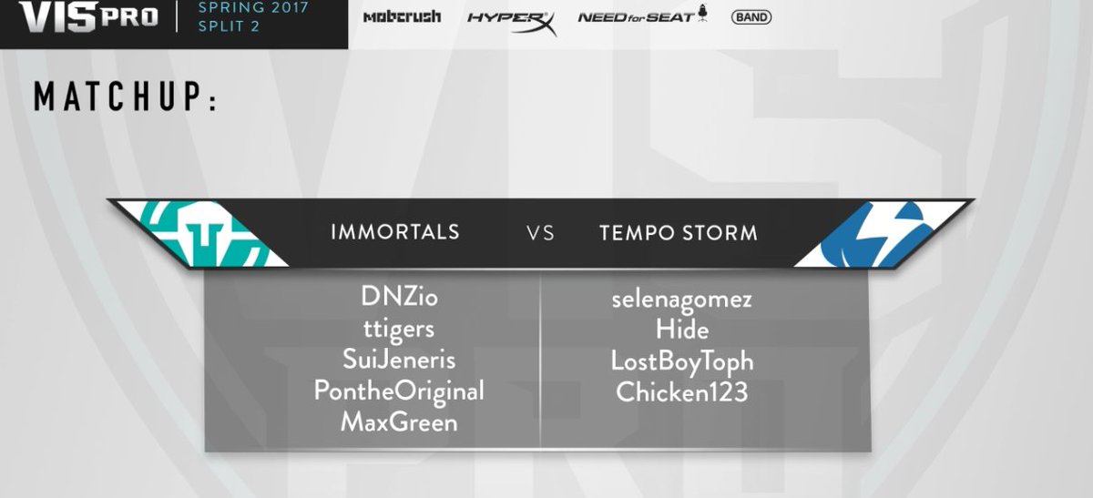 Immortals's tweet photo. #IMTVG is up next at the #VISPRO Semi Finals. We're taking on @Tempo_Storm in a Bo3, GLHF!
📺: https://t.co/pHcRzNHk8u
💚: #IMTWIN https://t.co/OPUYCjZPx0