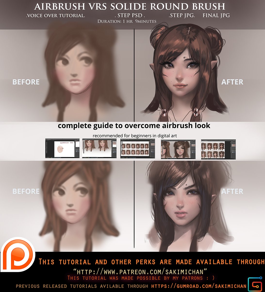 SakimiChanArt's tweet photo. How to overcome the airbrush/ overly soft look voice over tutorial. 
available this term>https://t.co/aMZvVUUgKb https://t.co/OCxqEZMuYc