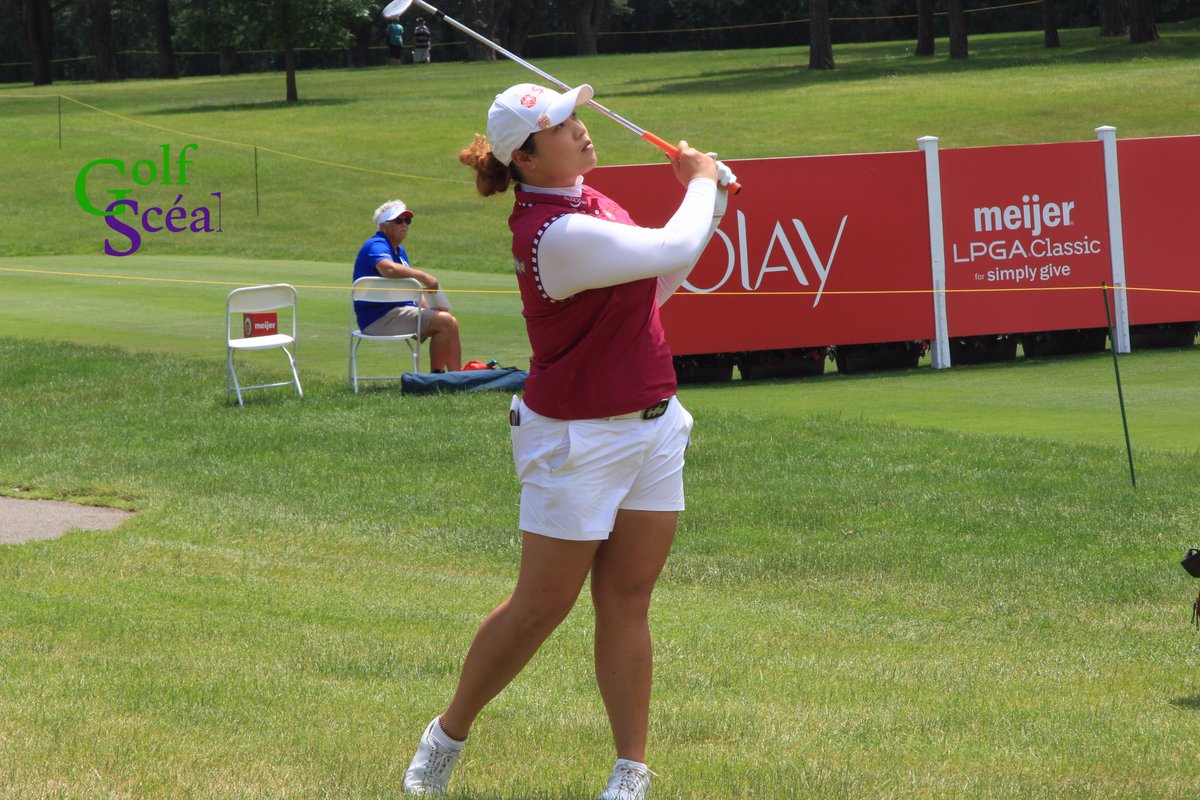 GolfSceal's tweet photo. Ariya Jutanugarn stared it down at the LPGA's Meijer classic. Ariya shot a -2 and is six behind leader Brooke Henderson.
Photo: Bo Thomas https://t.co/PXA7iCpUqI