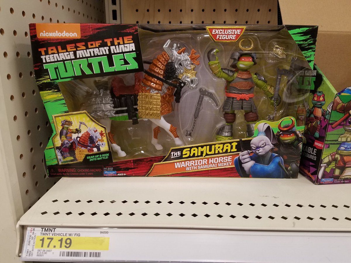 yumabooma's tweet photo. Found this and ANOTHER #usagiyojimbo. Leaving the horse! Target in Eastvale CA. #TMNT #tmnttoys #ninjaturtletoys #samuraiturtles https://t.co/yQp4Z40ApP