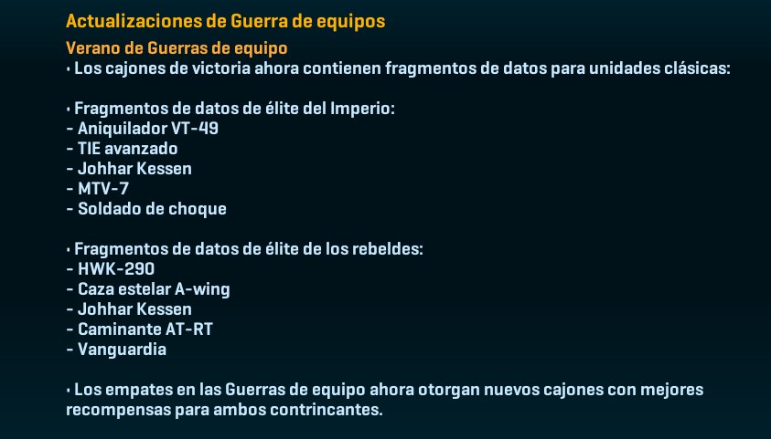 TH3DJUB3I's tweet photo. #SWCommandeReeboot: Me alegra que se actualice en Gameroom, es una buena señal. Solo hay que invertir tiempo para lograr ser + como fuimos 🤩 https://t.co/qhym2JLSPn