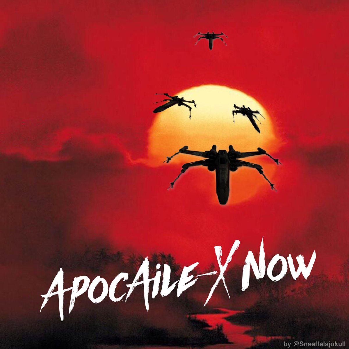 Snaeffelsjokull's tweet photo. APOCAILE-X NOW
#RetirezMoiPhotoshop #ApocalypseNow #AileX #StarWars @DarkVador_Off @LonelyStormtrpr @AlRebellionOff @Empire_Off https://t.co/XMcQ6iZsV4