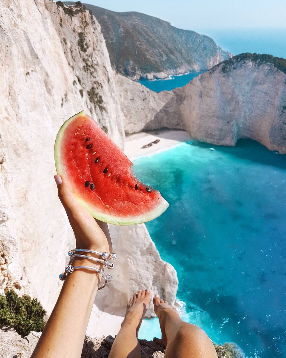 One of the most beautiful places I've ever seen: Zakynthos, Greece. 🍉