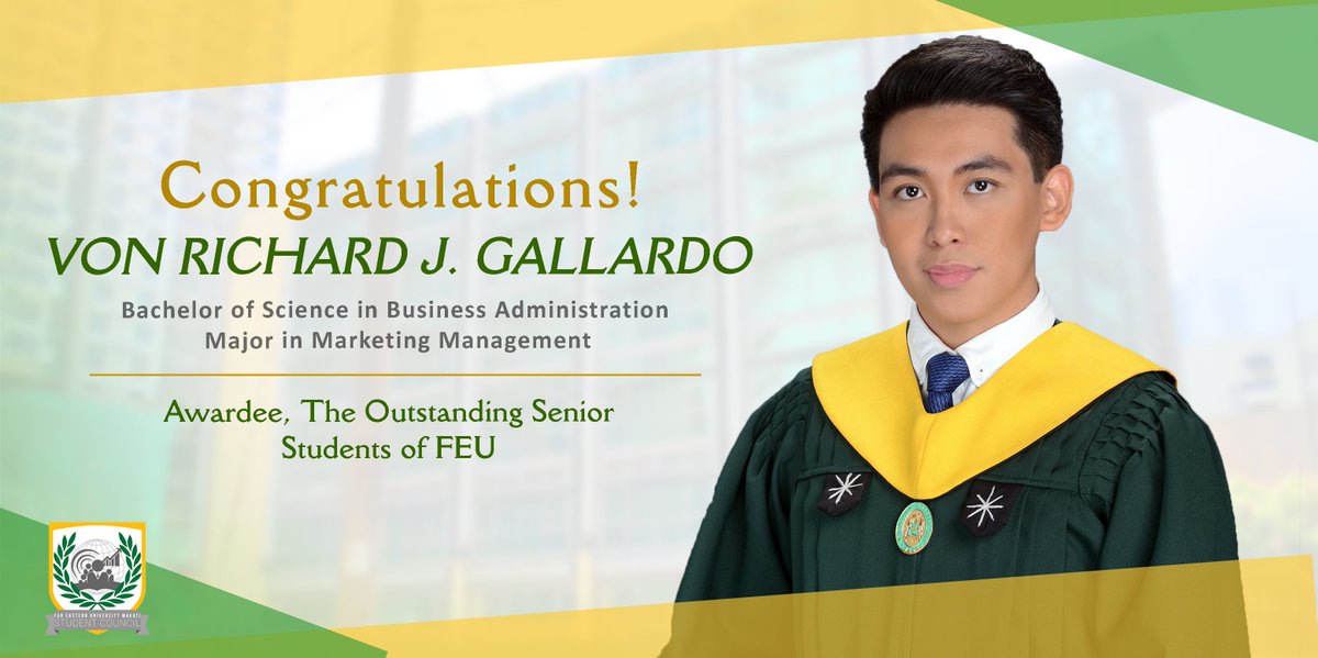 FEUMkSC's tweet photo. To our very own, Von Gallardo, FEUMKSC 2016 - 2017 President, congratulations for being one of The Outstanding Senior Students of FEU. https://t.co/PRHu5UFQNL