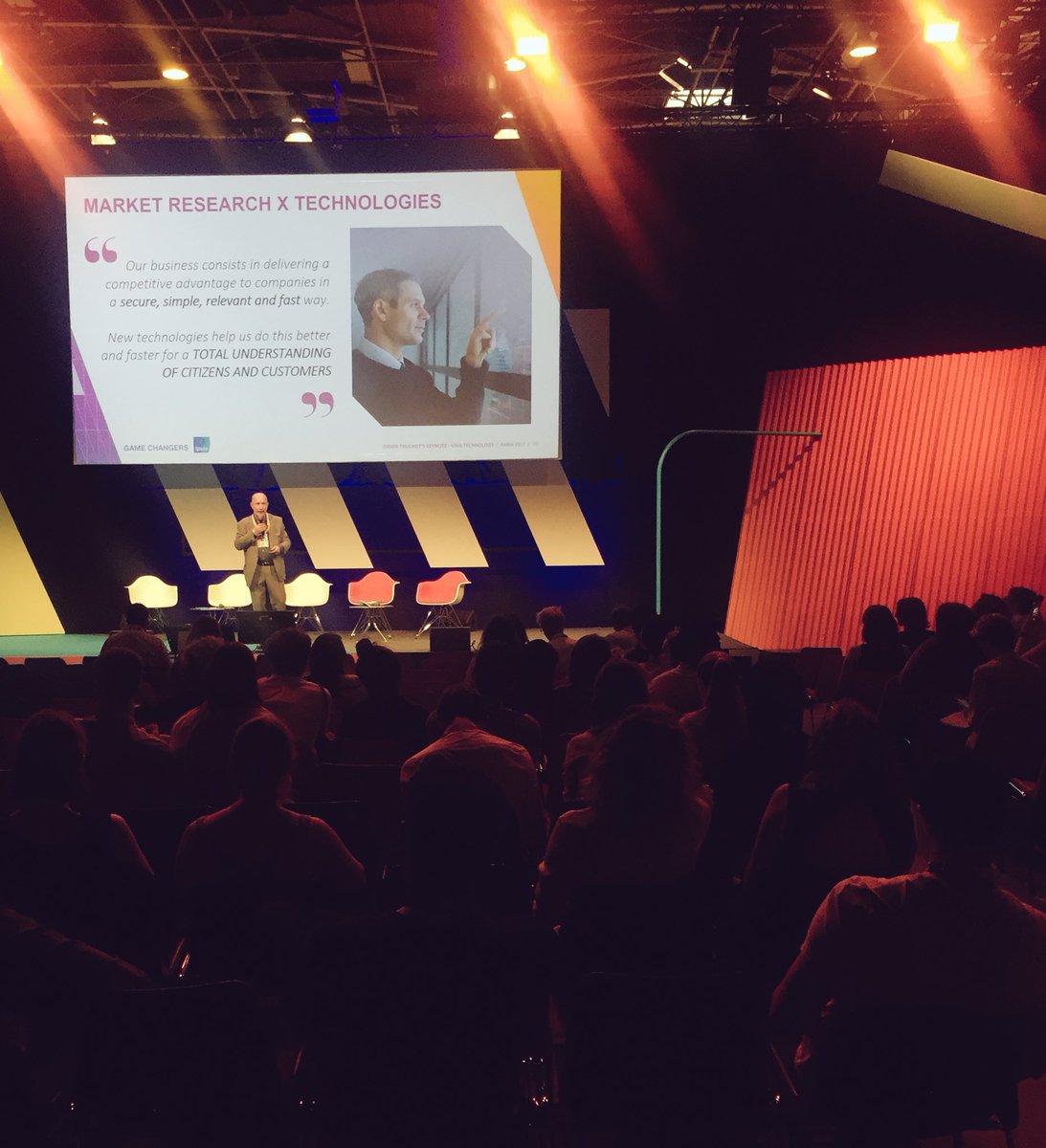 Chuyan09's tweet photo. Didier Truchot CEO &amp; Founder @_Ipsos on stage to present #AugmentedResearch for a #TotalUnderstanding of citizens &amp; markets #MarketResearch https://t.co/8ibmbcGU6I