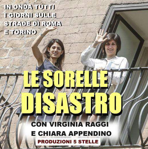 1annodiNulla's tweet photo. #Raggi e #Appendino la migliore campagna elettorale anti #M5S. Purtroppo a rimetterci sono #Roma e #Torino 
#DalleStellealleStalle https://t.co/m7Xcf7ohP6