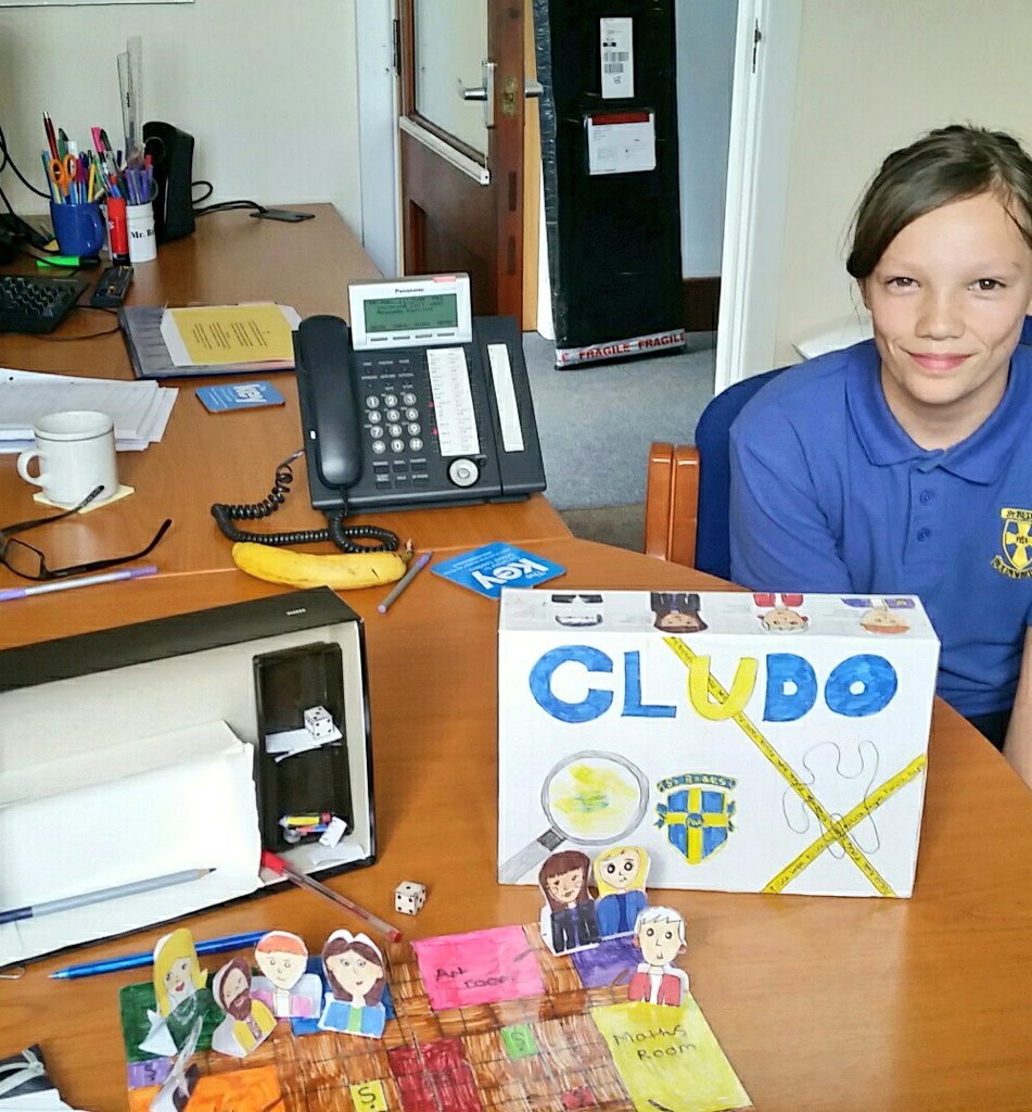 Great creativity and hardwork from YR 7. Done in her own time. I've been murdered in school.  Who's the culprit. My money is on Mrs Vale!