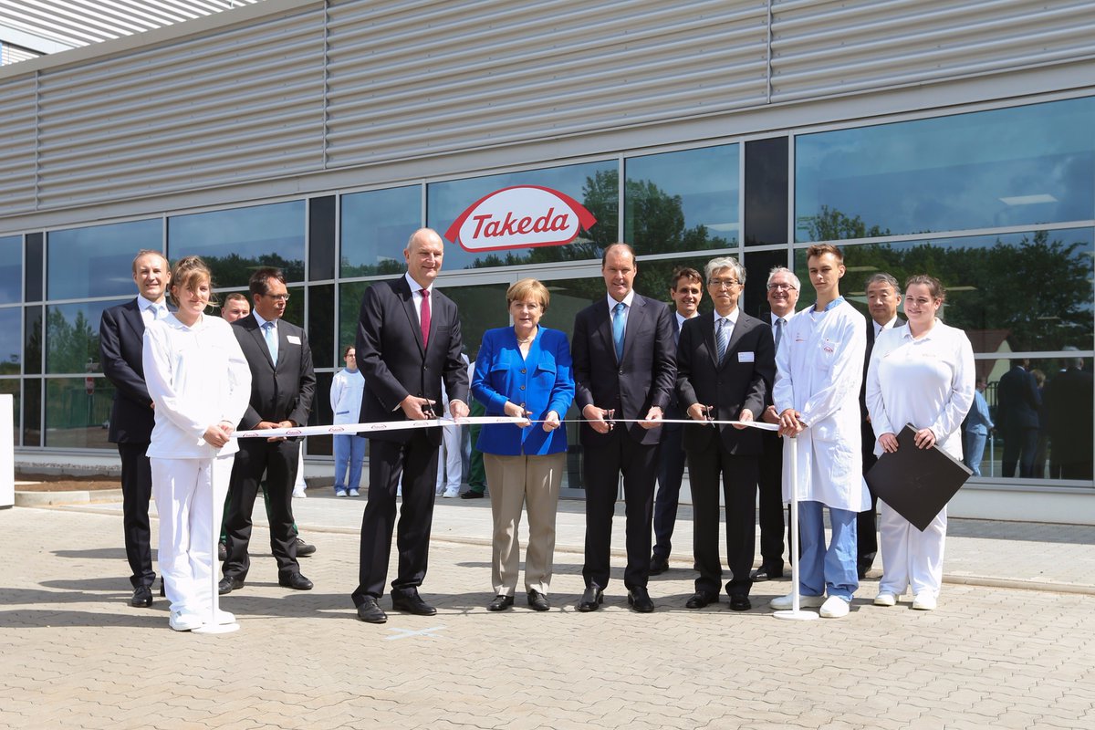 TakedaPharma's tweet photo. #Merkel and other VIPs participated in the inauguration ceremony of our new production facility in Germany https://t.co/nRAk9tSPxk https://t.co/XLRo0jsiAb