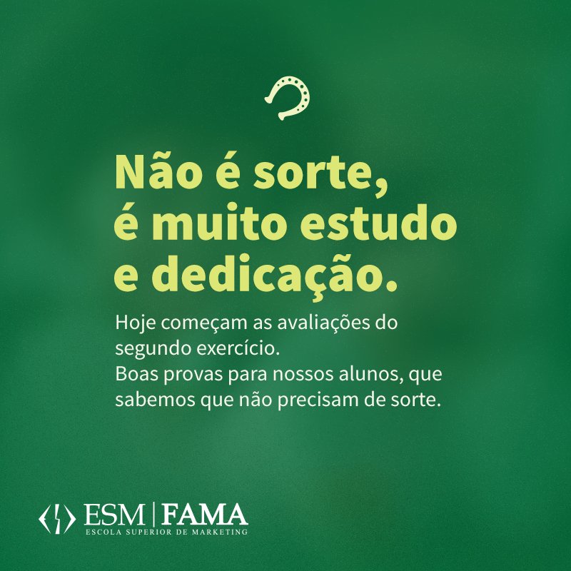 esmfama's tweet photo. Inicio das provas e aluno ESM|FAMA não precisa de boa sorte! 
#EsmFama #LíderesDoFuturo https://t.co/DQsK30ueJW