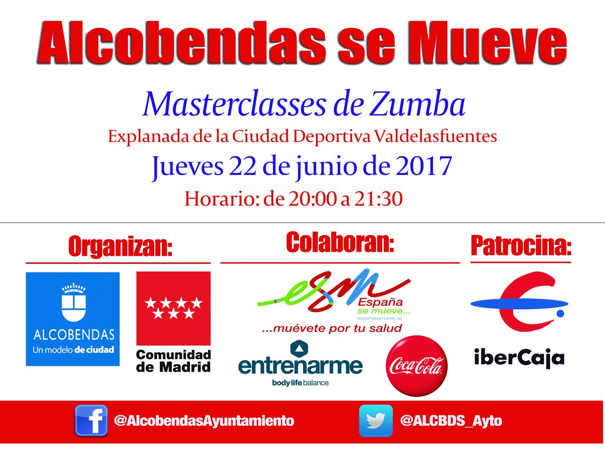 espanasemueve's tweet photo. Ven a bailar #Zumba! con Laura Perello Gonzalez de @Entrenarme en @ALCBDS_Ayto con @ComunidadMadrid @CocaCola  #Ibercaja @espanasemueve https://t.co/QVH3B3Ge1N