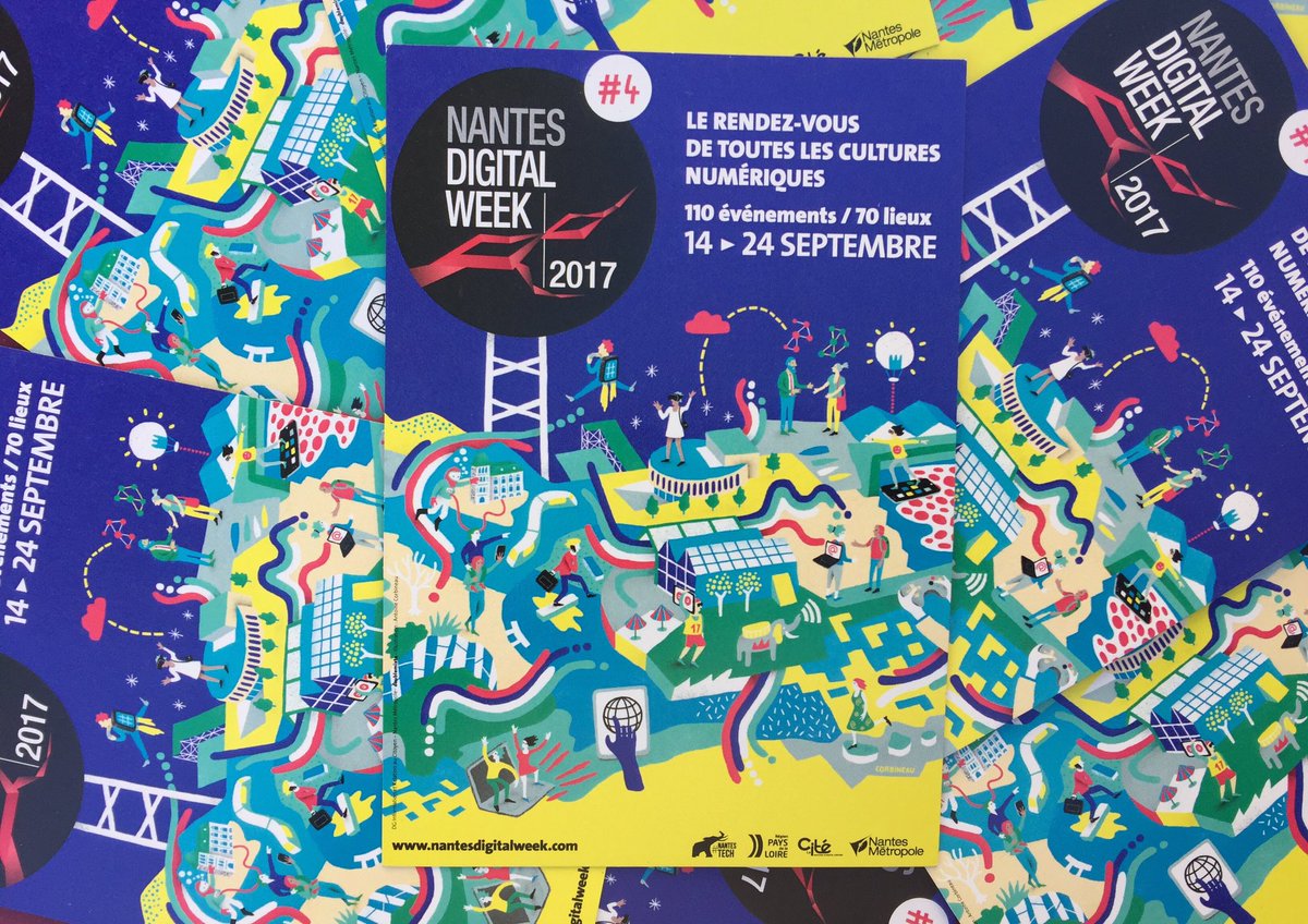franckytrichet's tweet image. En avant-première, l&apos;affiche de Nantes Digital Week 2017 - by @antoncorbinov