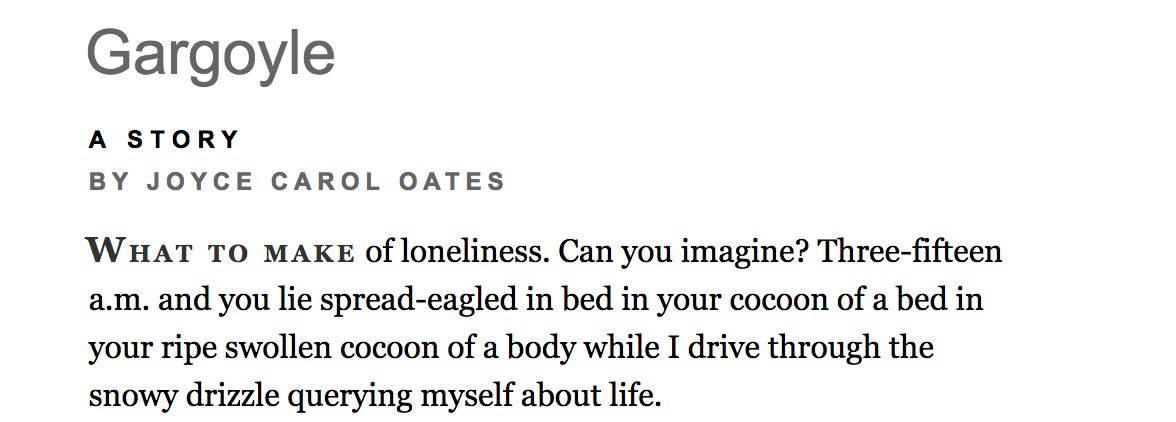 Happy Birthday, Today we re revisiting her short story Gargoyle :
 