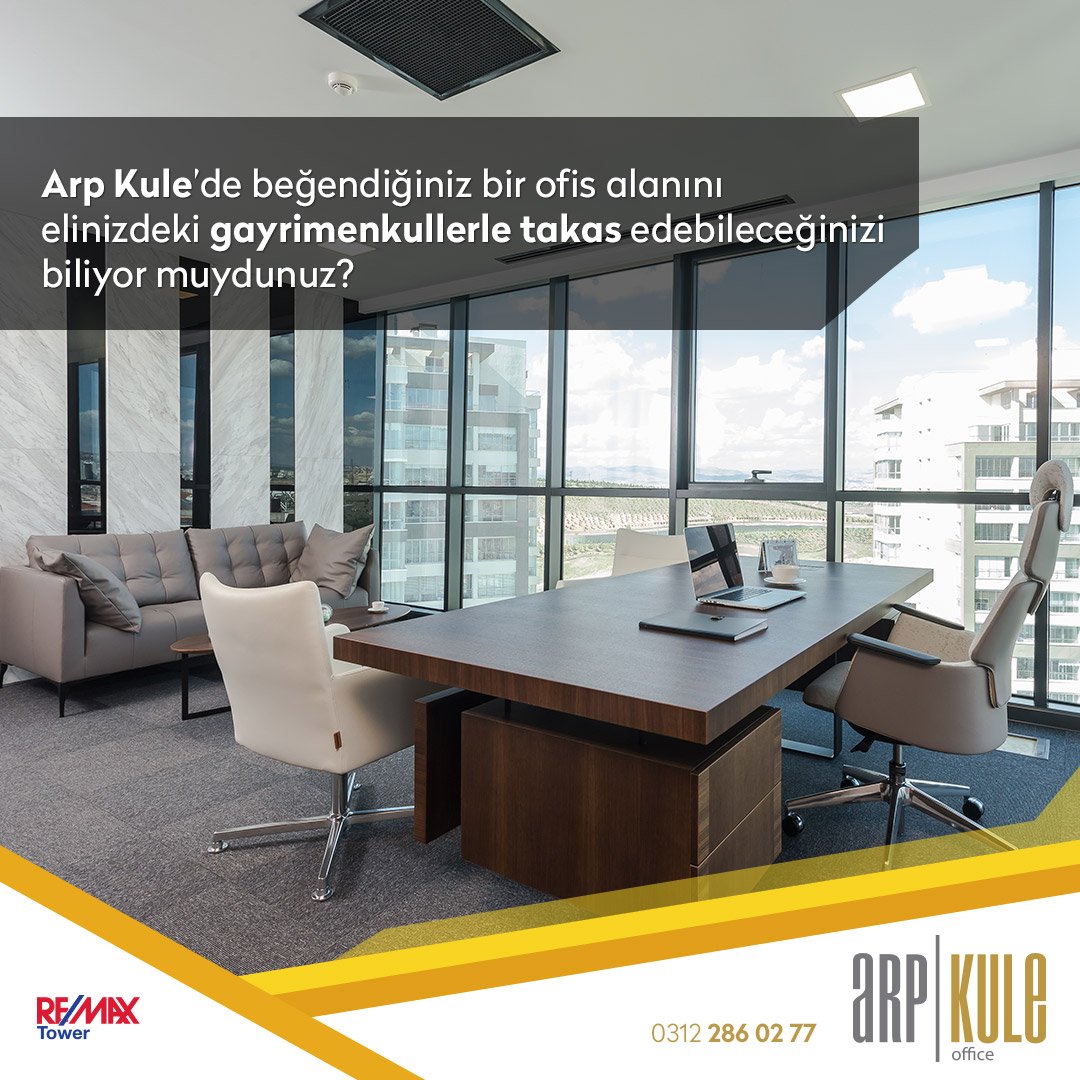 KuleArp's tweet photo. Arp Kule’de beğendiğiniz bir ofis alanını elinizdeki gayrimenkullerle takas edebileceğinizi biliyor muydunuz? #arpkule #remaxtower https://t.co/0YBhOViZcY