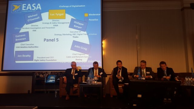 ThalesAerospace's tweet photo. #Thales presented its experience in Digitalisation at #EASAFAA Safety conf: #Connectivity, #BigData, #Analystics, #AI, #Cybersecurity https://t.co/dFpppD43mt