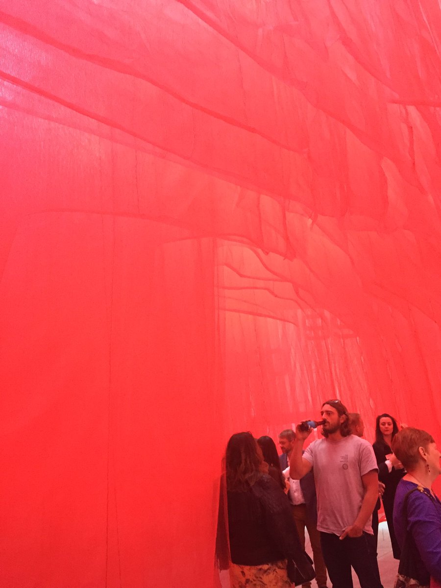 gwenwebber's tweet photo. @KHBT_studio scaffold netting installation stole the show @RIBANorth opening. Congrats esp to @iamsuzy_jones https://t.co/14swFSNdxK