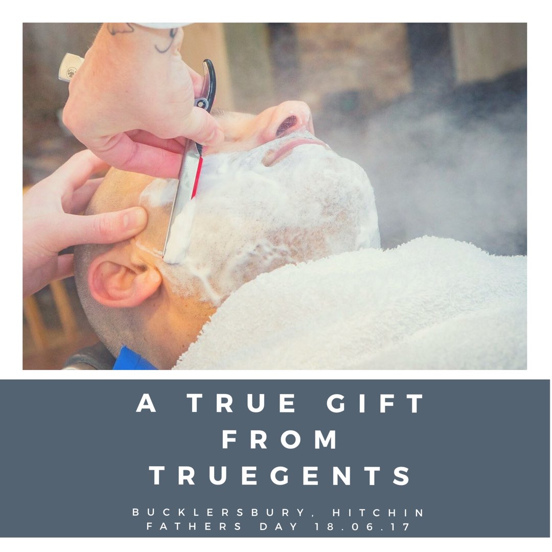 A true gift from TrueGents Barbers! #bucklersbury #hitchin #fathersday #present #spoil #dad #sunday #wetshave #cut #barbers #local