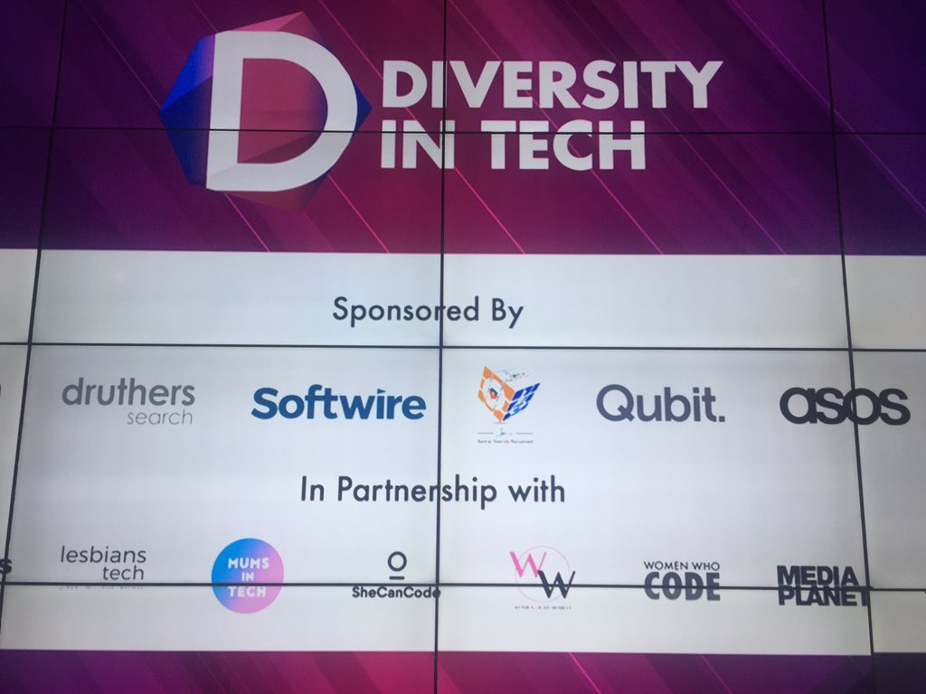 MumsinTech's tweet photo. Proud moment to see our logo amongst such great organisations and to be part of an event that gets what we're about!#diversitytech17 https://t.co/xDIqRMEpt3