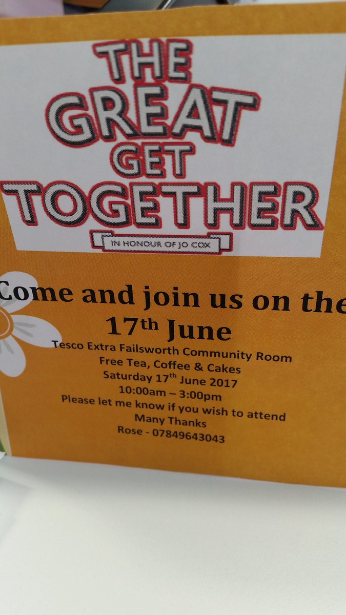 Tesco Failsworth is holding our free tea or coffee and a piece of cake tomorrow 10-3 come and say hello