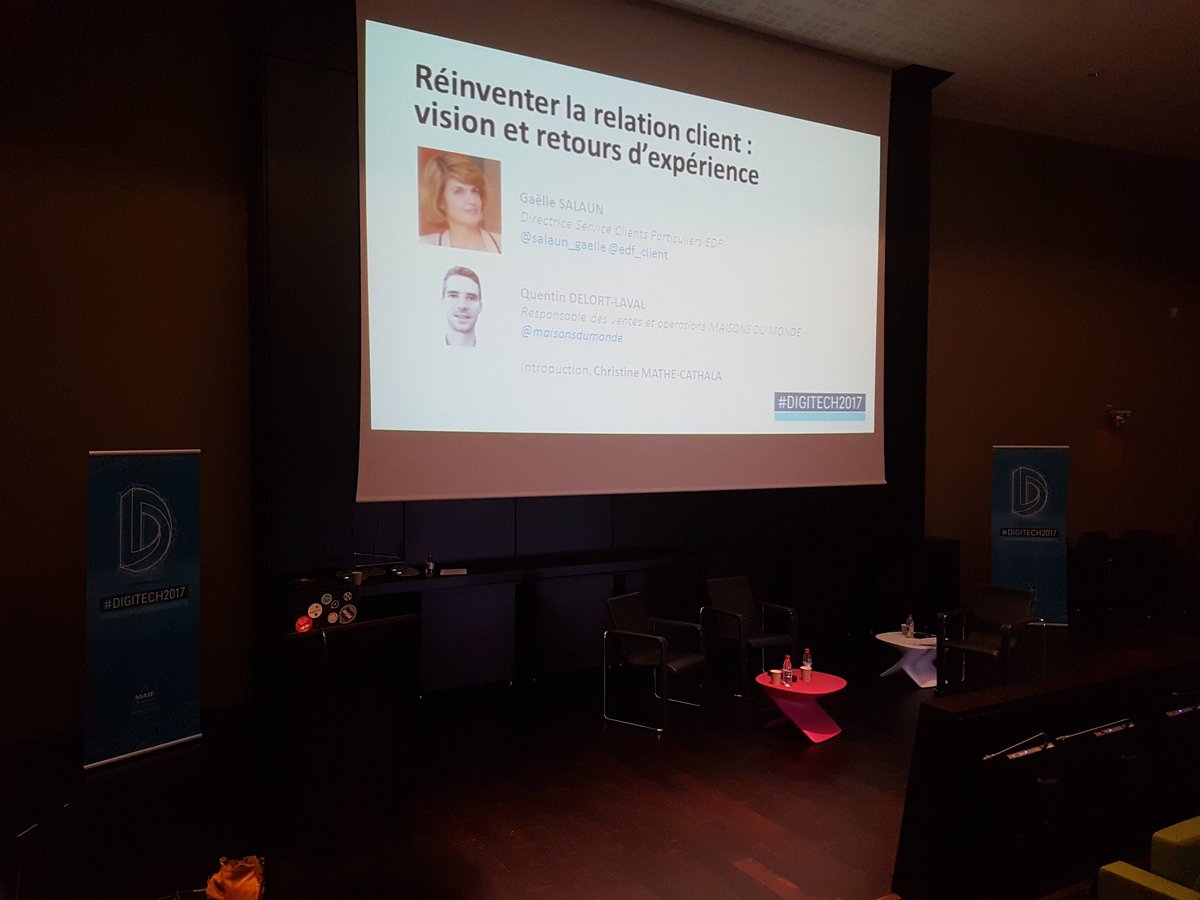 EmmanuelSorel's tweet photo. Dans 1 minute @CMatheCathala @salaun_gaelle  @maisonsdumonde debateront de la vision de la relation client #DIGITECH2017 @MAIF https://t.co/HIgGRNW5An