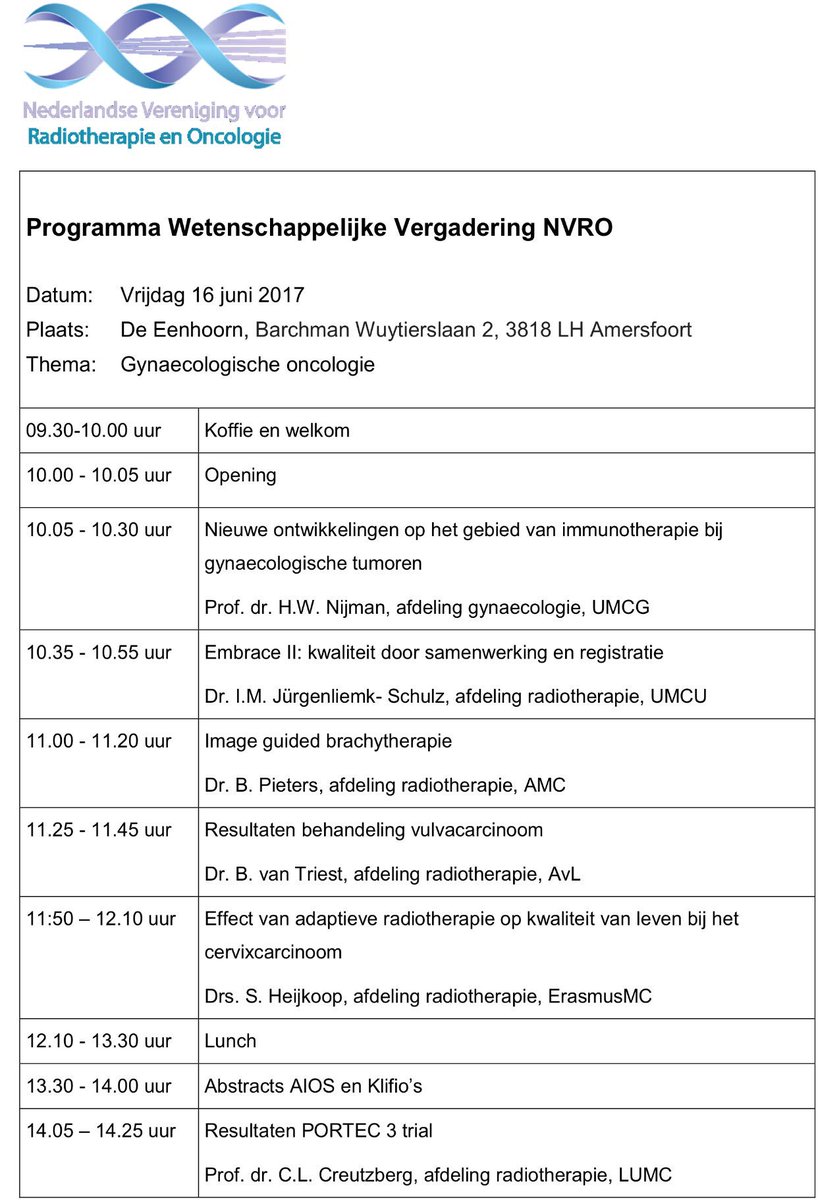 NVRO_NL's tweet photo. Vandaag is de NVRO dag over Gynaecologische Oncologie, in Amersfoort. #radiotherapie
https://t.co/98vGgQNRJ8 https://t.co/mjmxvymwCr