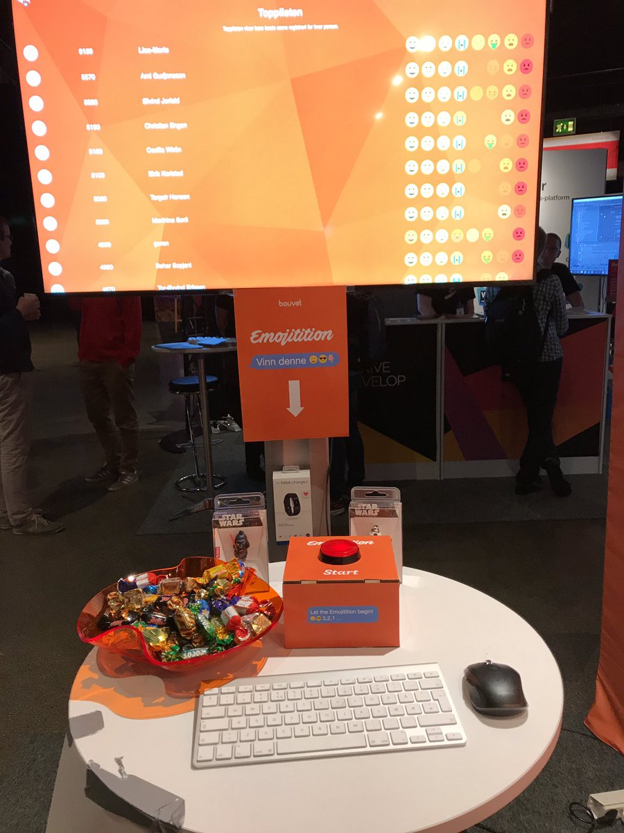 Come by our stand at 13:20. We will announce the winner of our Emojititon 😃😭😡 #Bouvet #ndcoslo