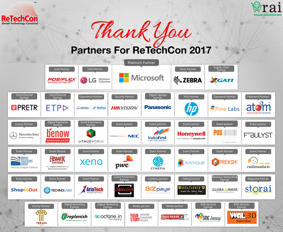 rai_india's tweet photo. RAI thanks all the #ReTechCon2017 partners once again for their support. We couldn't have done it without you. https://t.co/rH3KgyDglL