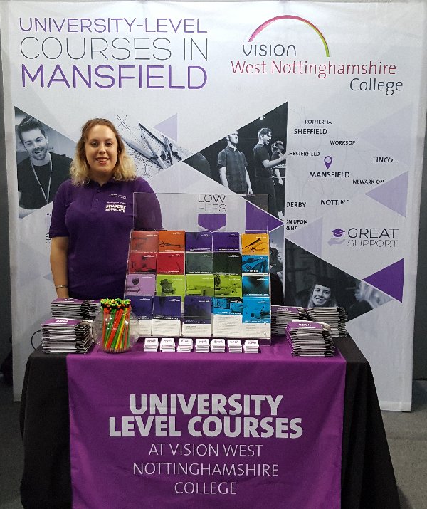 WestNottsHE's tweet photo. West Notts is at the Sheffield UCAS event today! Visit us at stand 108 and find out about great local, affordable education! https://t.co/e1SopLKwt7