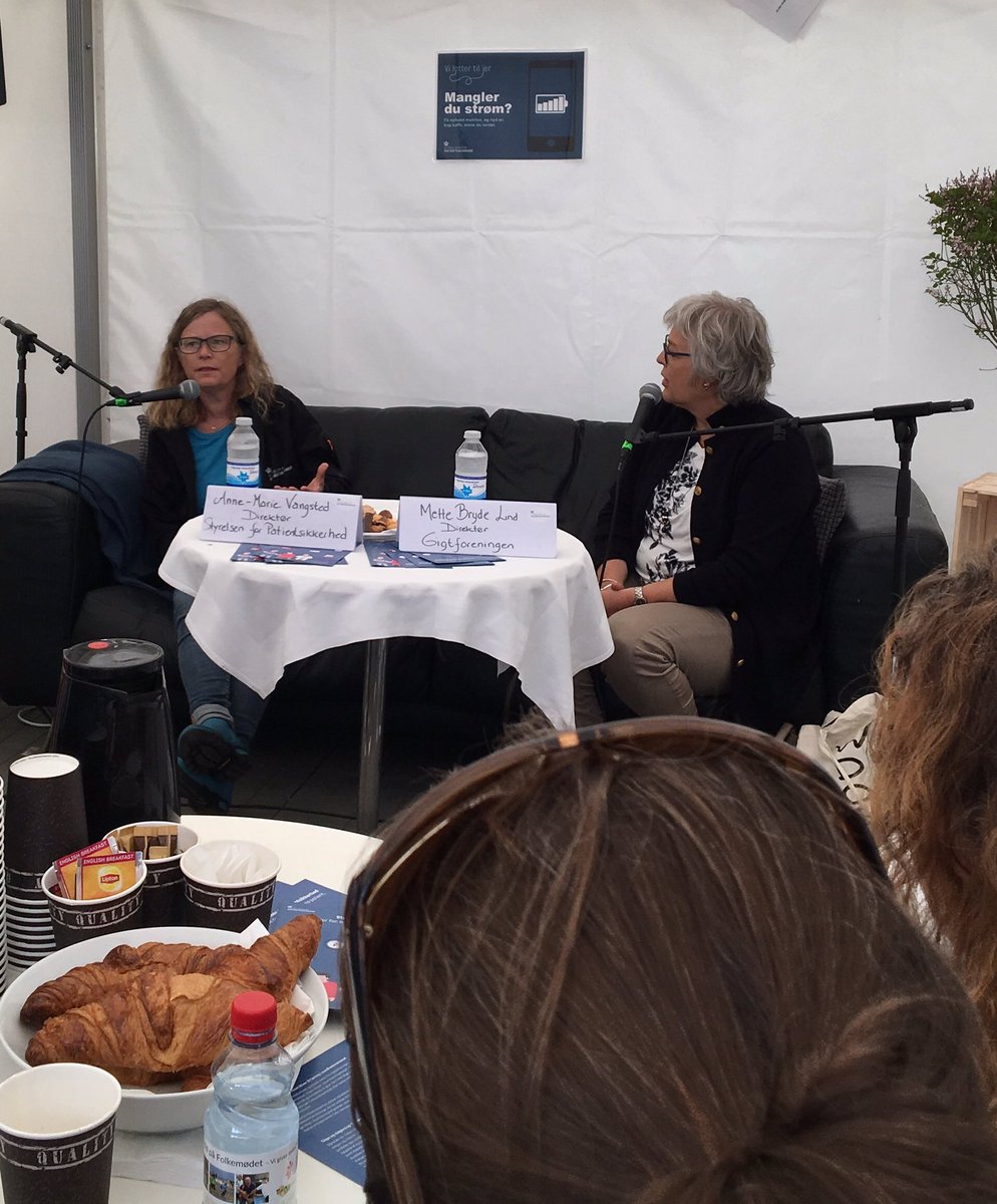 Gigtforeningen's tweet image. Patientinddragelse sikrer øget compliance og større patientsikkerhed @BrydeLind i debat med @VangstedMarie #fmdk #poldk #sundpol