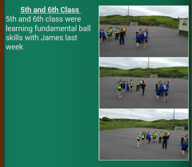 5th and 6th class improving their skills with James last week.
Check; castletownshendns.ie/sports.html for more