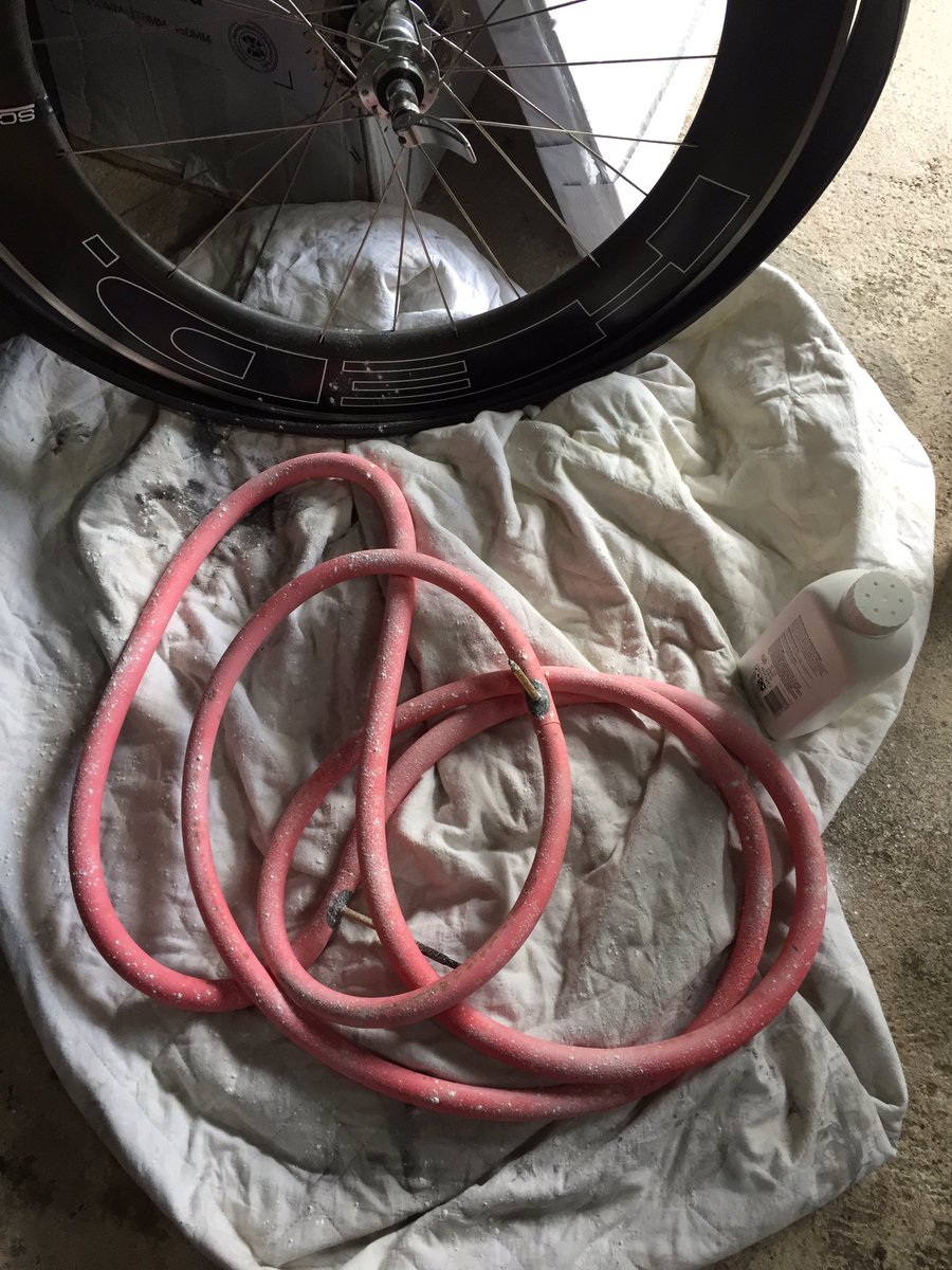 WilliamJsisson's tweet photo. Treating the bike to latex tubes and lots of talc :) #makesadifference #smoothrolling #thelakesman @TheLakesmanTri @triologyuk https://t.co/x8RLyGY7xP