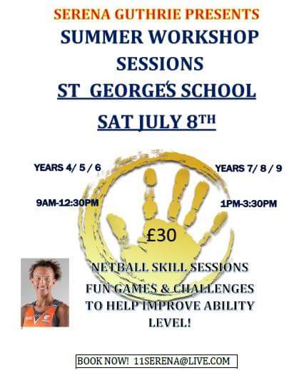 JerseyNetball's tweet image. England International and Giants Super Netball player @serenabob is delivering Summmer Workshops on 8th July. 
jerseynetball.com/train-with-ser…