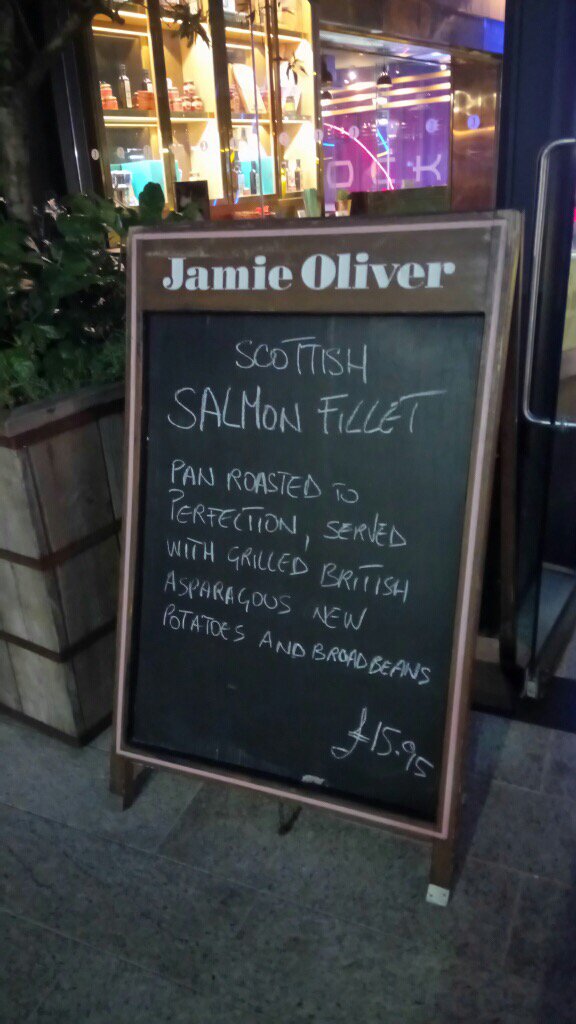 You can take the fish out of #scotland but you can't take Scotland out the fish @JamiesItalianUK #canarywharf