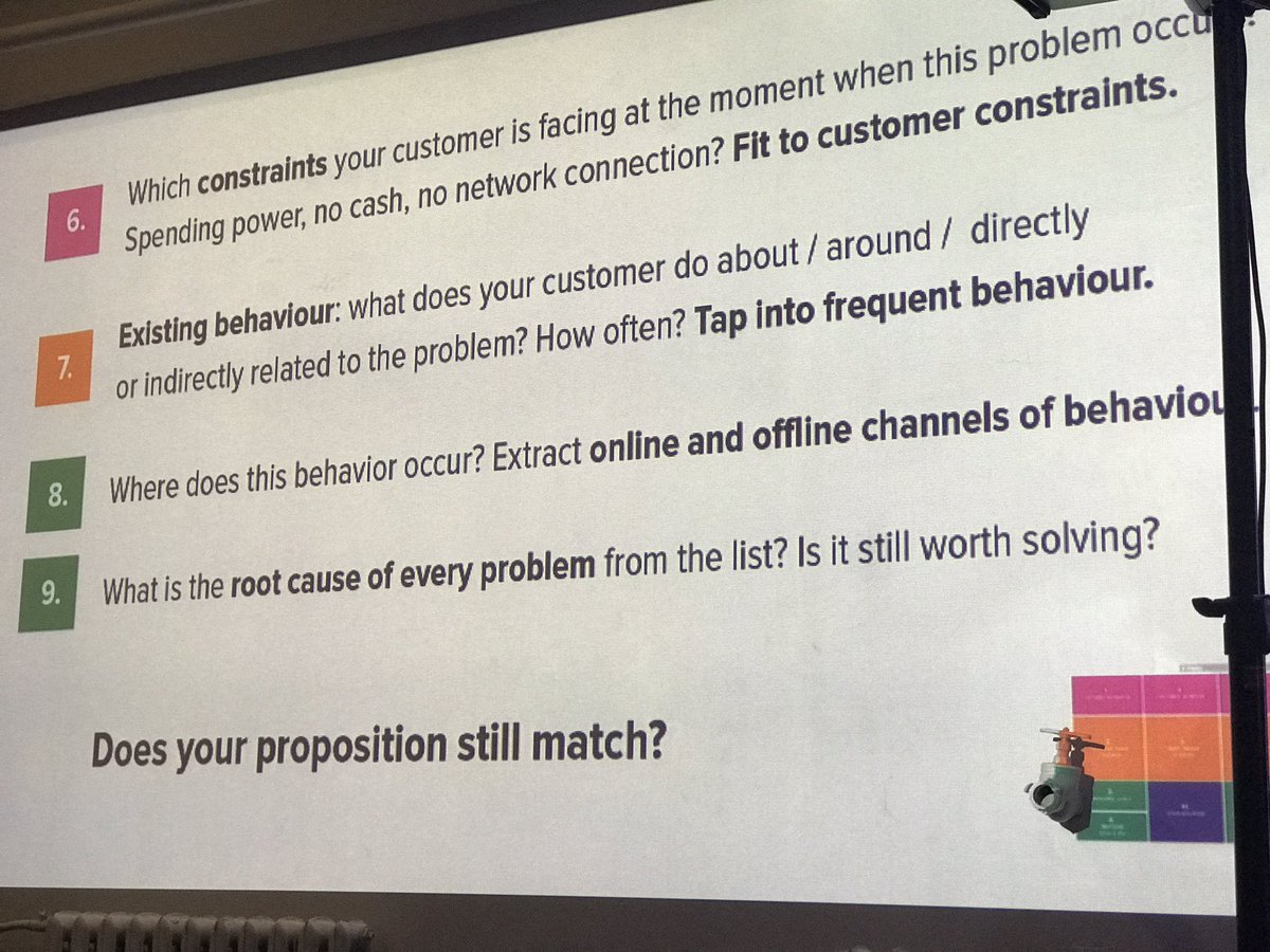 AGConsult's tweet photo. Interesting 9 questions to improve your value proposition and find the right triggers. @epicantus #ec2017 https://t.co/xiyv9u6gTA